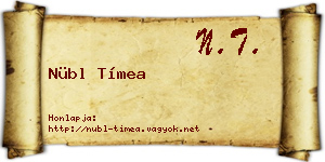 Nübl Tímea névjegykártya